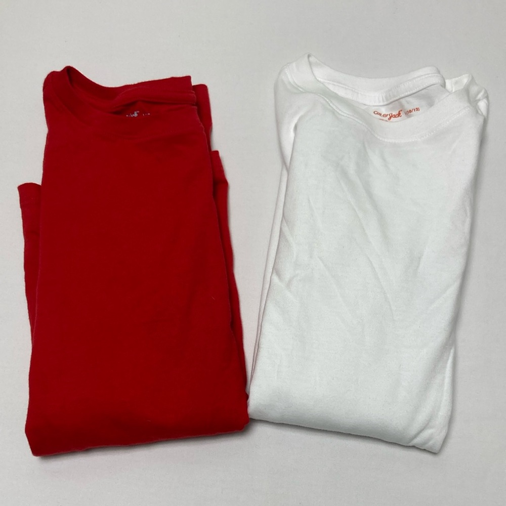 Cat & Jack Red and White Long Sleeve Tees Soft Jersey